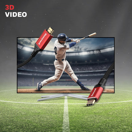 Honeywell Type C to 2.0 HDMI Cable, 4Kx2K@60Hz UHD Resolution, 2 Mtr, 18GBPS Transmission Speed, High-Speed, Male to Male, Compatible with TV, Laptop, Type-C Smartphone, Projector, etc - OPENBOX