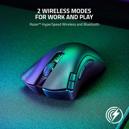 Razer Bluetooth DeathAdder V2 X Hyper Speed: Award-Winning Ergonomic Design with 14000 DPI - Ultra-Fast Hyper Speed Wireless Ergonomic Gaming Mouse - 235hr Battery Life - Openbox