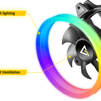 Antec Neon 120 ARGB 120mm Case Fan 3 Pack PWM Cooling Fans - Openbox