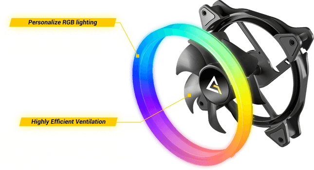 Antec Neon 120 ARGB 120mm Case Fan 3 Pack PWM Cooling Fans - Openbox