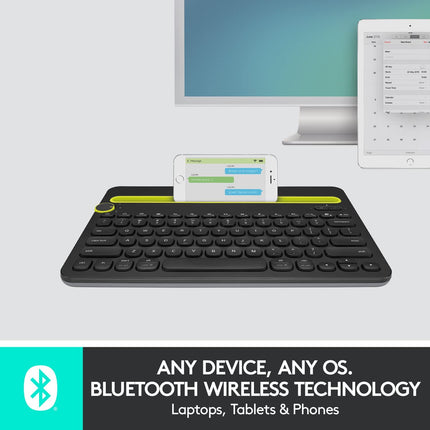 Logitech K480 Wireless Multi-Device Bluetooth Keyboard for PC, Mac, Laptop, Smartphone, Tablet - Openbox